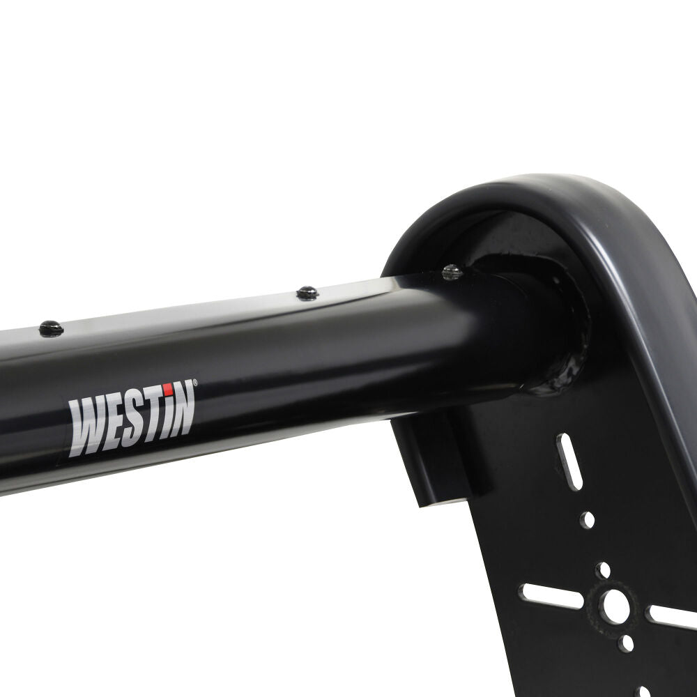 Westin Public Safety Bumper Push Bar, Black, HRPO Steel, 2-3/4 in Rubber Strip Uprights - 36-4045