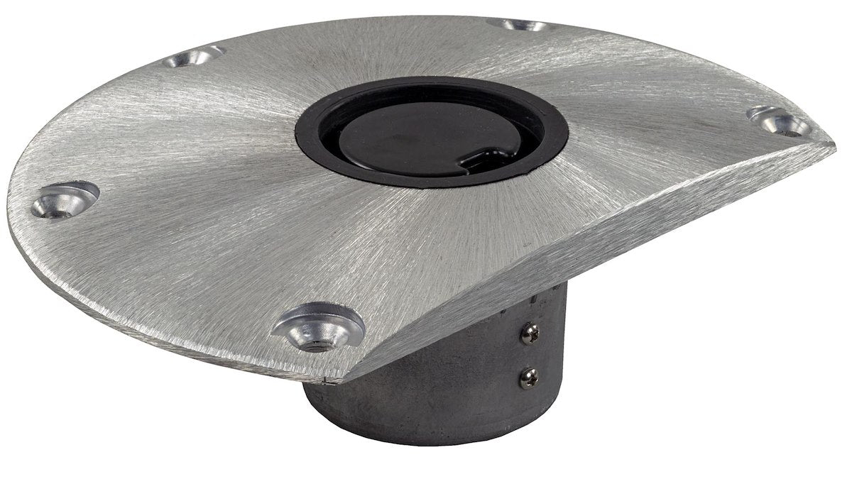 Springfield Marine Boat Seat Pedestal Base Plate, 9 in Diameter, Aluminum, Use With Any 2-3/8 in Plug-In Post - 1300750-L1