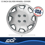 Coast2Coast Wheel Cover, 15 in, 8 Spoke, Spring Steel Clip, Set Of 4 - IWC12415S