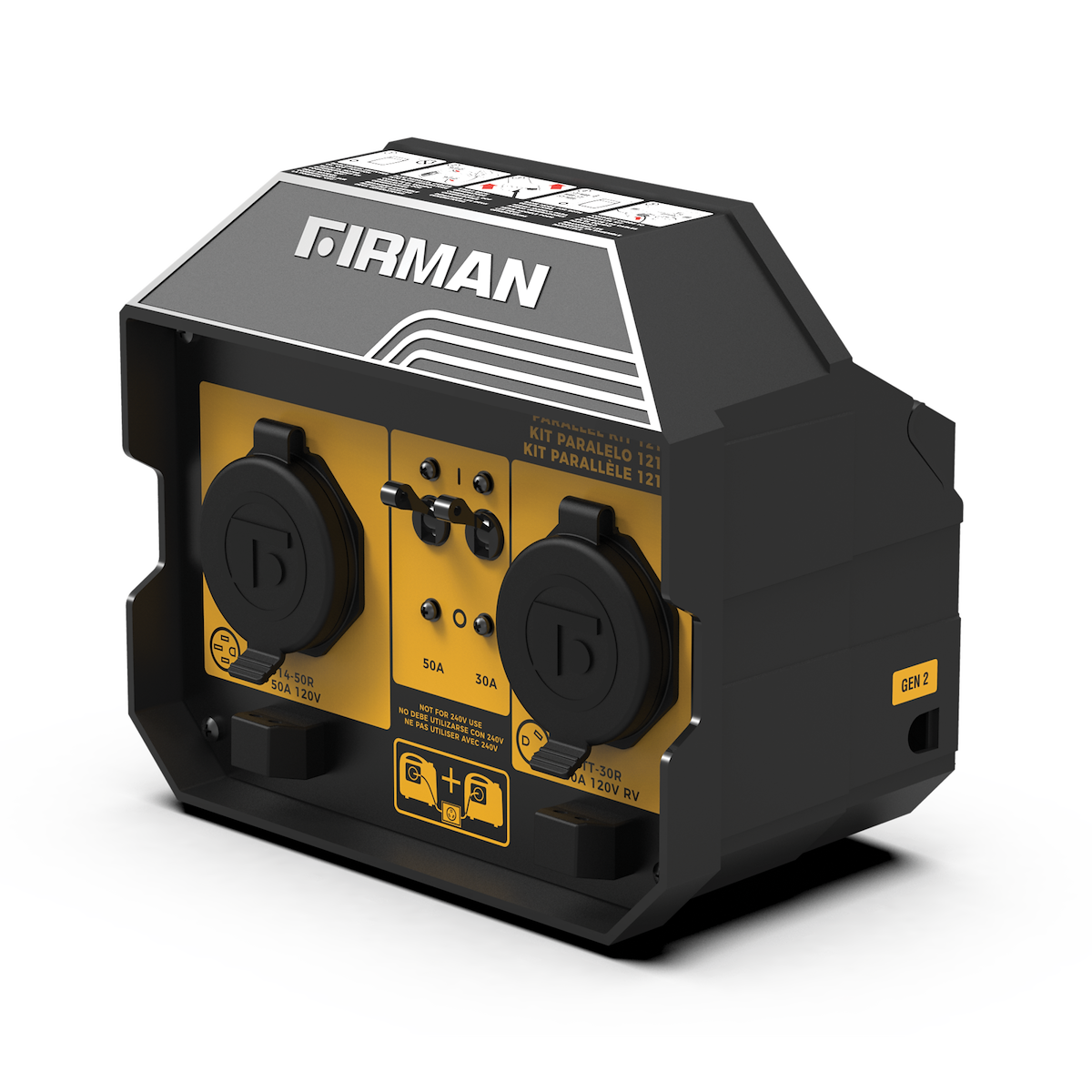 Firman Generator Parallel Kit, Use To Combine The Power Of Two 2100/3300 Watt Inverter Generator, 50/30 amp, LED Panel - 1210