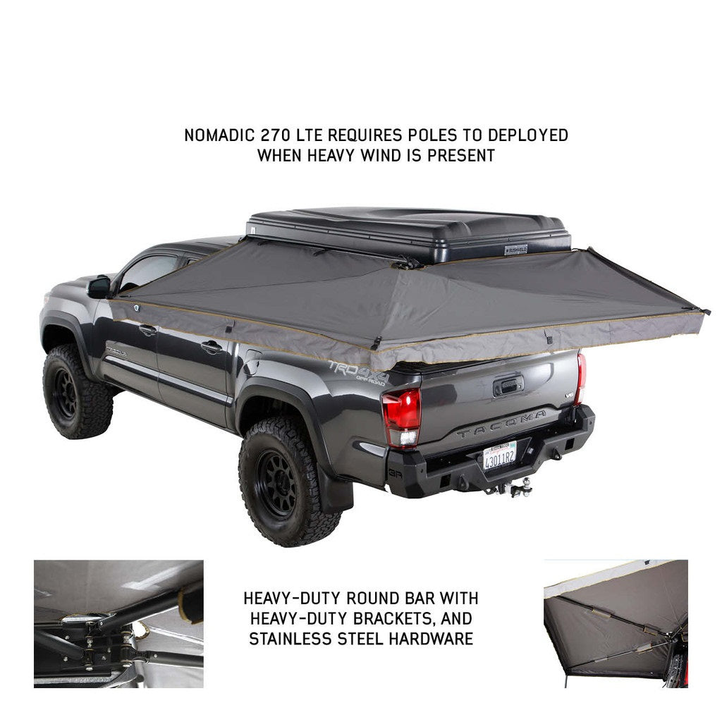 Overland Vehicle Systems Awning, Nomadic 270LTE, 75 Square ft of Cover, 280G Poly Cotton - 19679907