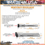 InfiniteRule Trailer Hitch Pin, 5/8 in Diameter Hitch Lock/5/8 in Diameter Receiver Lock, Stainless Steel, Set of 4 - 61775-S
