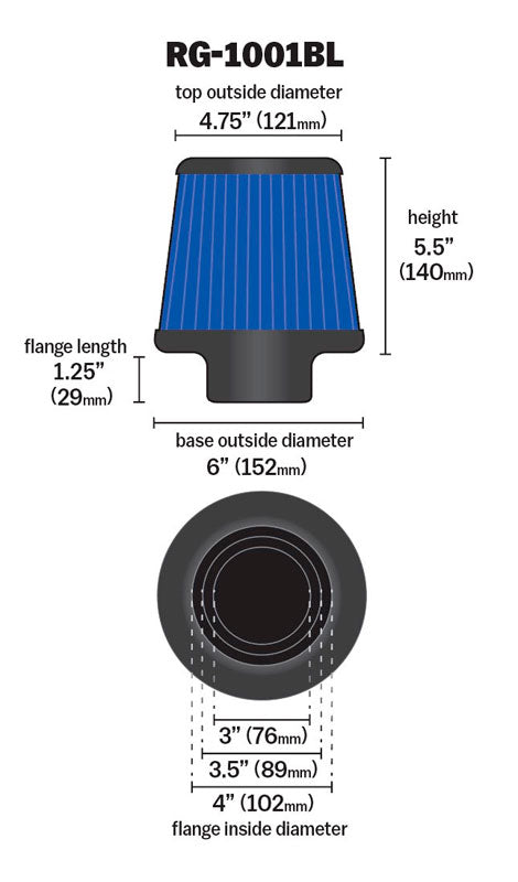 K&N Air Filter Elements RG-1001BL product image 6