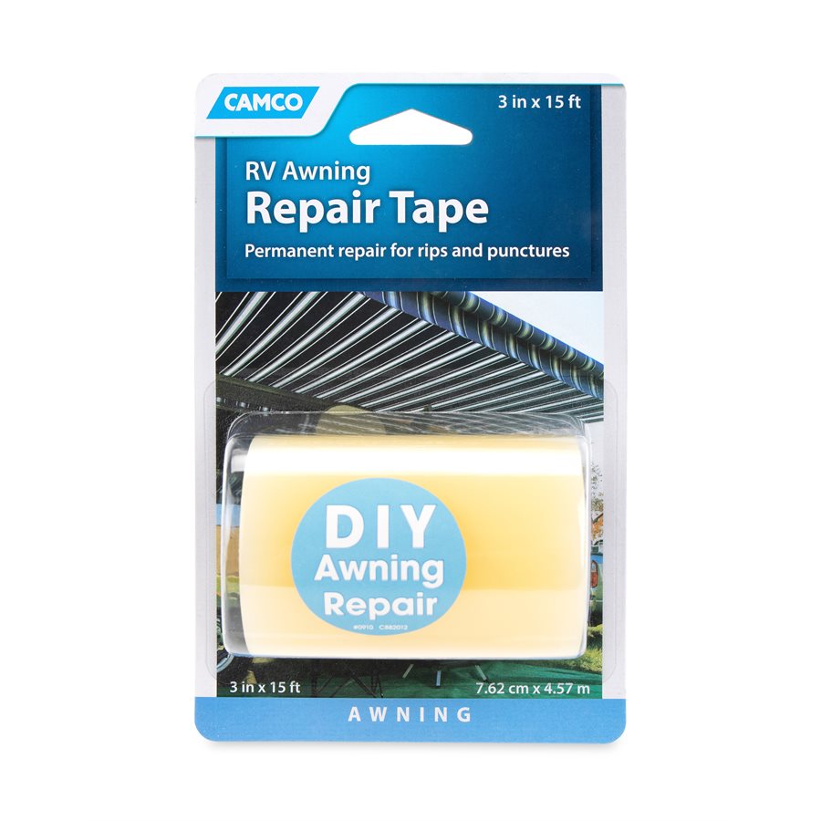 Camco Awning Repair Tape, 3 in Width x 15 ft Length Roll, White - 42613