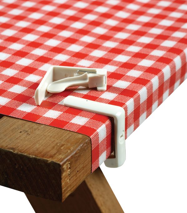 Coghlan's Tablecloth Clamp, For Tables Up To 2 in Thickness, White, Set Of 4 - 9211