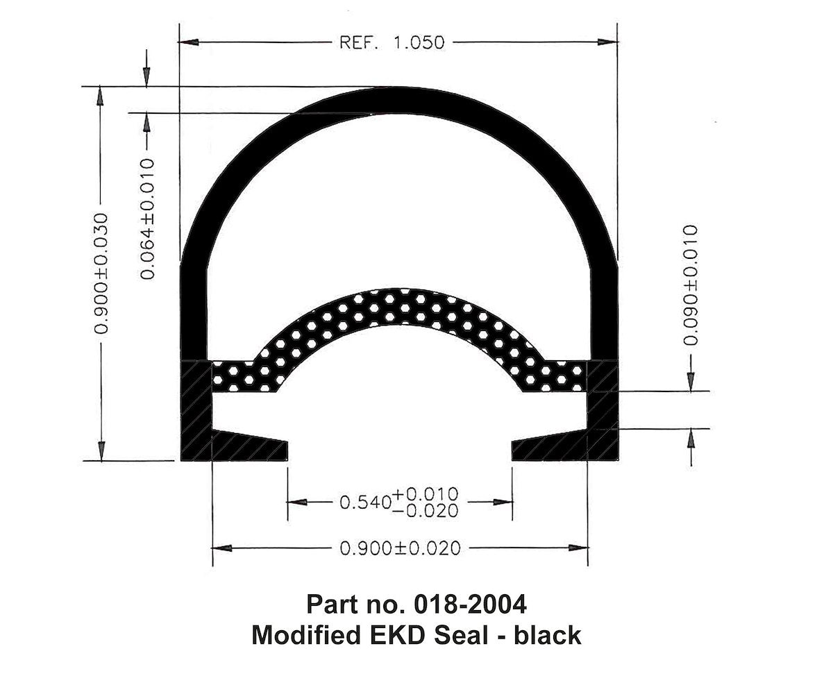 AP Products Slide Out Seal, 1 in Width x 1 in Height x 50 ft Length, Black - 018-2004