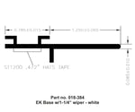 AP Products Slide Out Seal, EK Seal Base With 1-1/4 in Wiper, 1/2 in Thickness x 2 in Width x 35 ft Length, White - 018-384