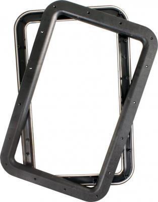 JR Products Entry Door Window Frame, 15-2/3 in x 23-3/4 in Outside Dimension, 12 in x 21 in Window Opening, Black - 11021