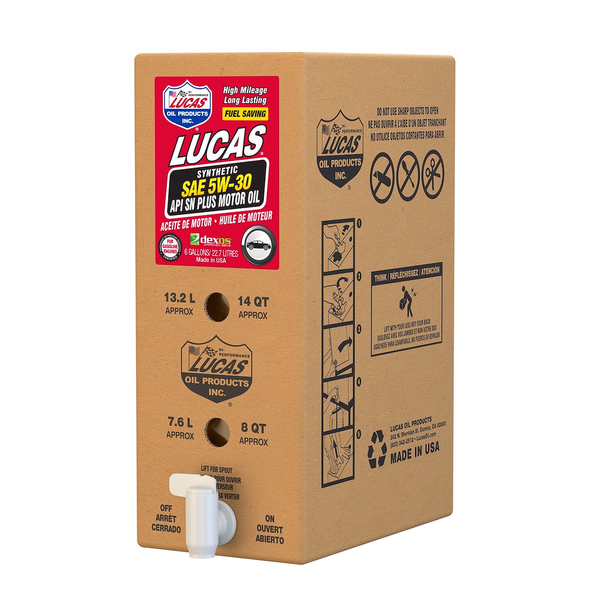 Lucas Oil Oil, SAE 5W-30, 6 gal Bag In Box - 18005