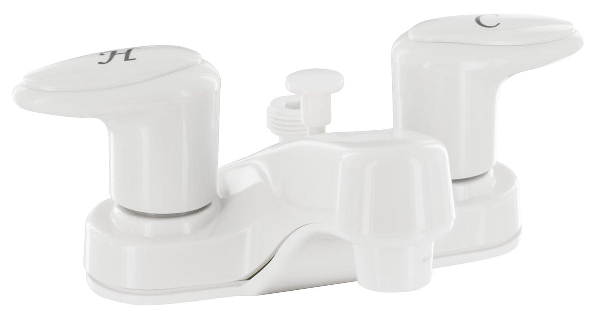 Phoenix Products Faucet, 2 Acrylic Lever Handle, White/Plastic Underbody, 2 Hole Application - PF222241