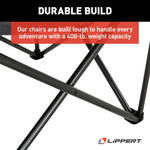 Lippert Camping Chair, 38-1/2 in Length x 42 in Height x 26 in Depth, 500 lb Weight Capacity - 2023053729