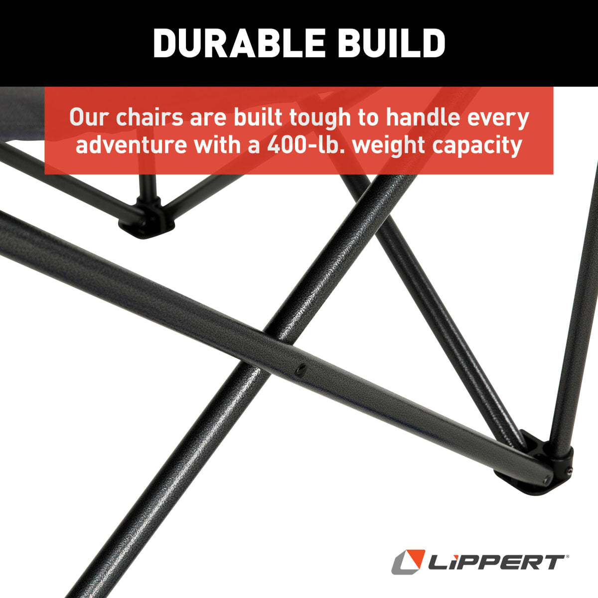 Lippert Camping Chair, 38-1/2 in Length x 42 in Height x 26 in Depth, 500 lb Weight Capacity - 2023053729