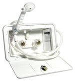 Phoenix Products Exterior Shower, White, With 2 Knob Handle/Hand-Held Shower Head With 59 in Vinyl Hose - PF266201