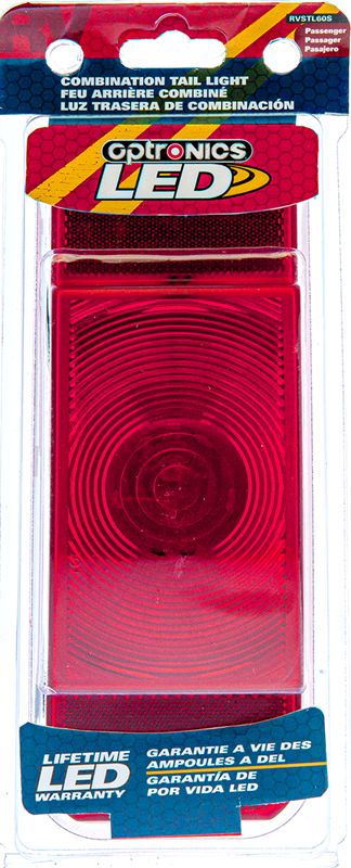 Optronics Trailer Light, LED, 8.625 in Length x 3.188 in Width x 2-1/4 in Depth, 12.8 V DC - RVSTL60S
