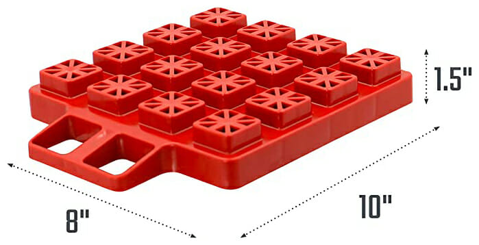 Valterra Leveling Block, Safe Up To 40000 lb Gross Vehicle Weight, Red, Set Of 4 - A10-0916