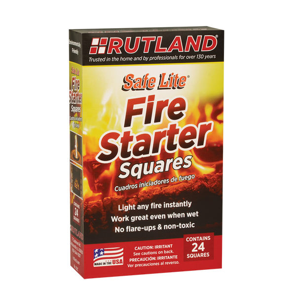Rutland Campfire Starter, For Ceramic Grills/Campfires/Wood Stoves, Pack of 24 - 50C