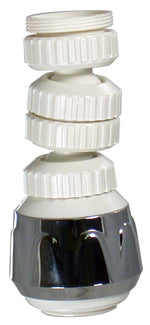 Phoenix Products Faucet Aerator, 360 degree Swivel, Chrome Plated/White - PF281022
