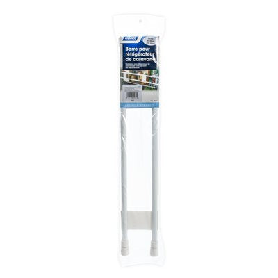 Camco Refrigerator Content Brace, Bar Extends From 19 in Length to 34 in Length, White Plastic - 44074