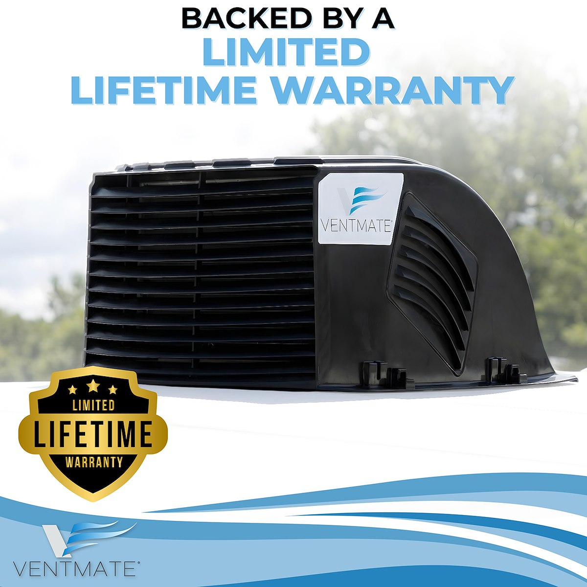 Ventmate Roof Vent Cover, MAKO Series, For 14 in x 14 in MAKO Series Vents, Black - 67316