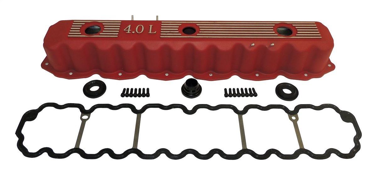 Crown Automotive Valve Cover, For Use With 4.0L, Red, Aluminum - RT35002
