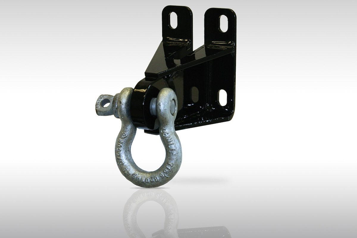 Fab Fours D-Ring Mount, Black Steel, Bolt-On Black Steel Bumper Mount, 3/4 in Or 7/8 in Pin Size, Set Of 2 - M1850-1