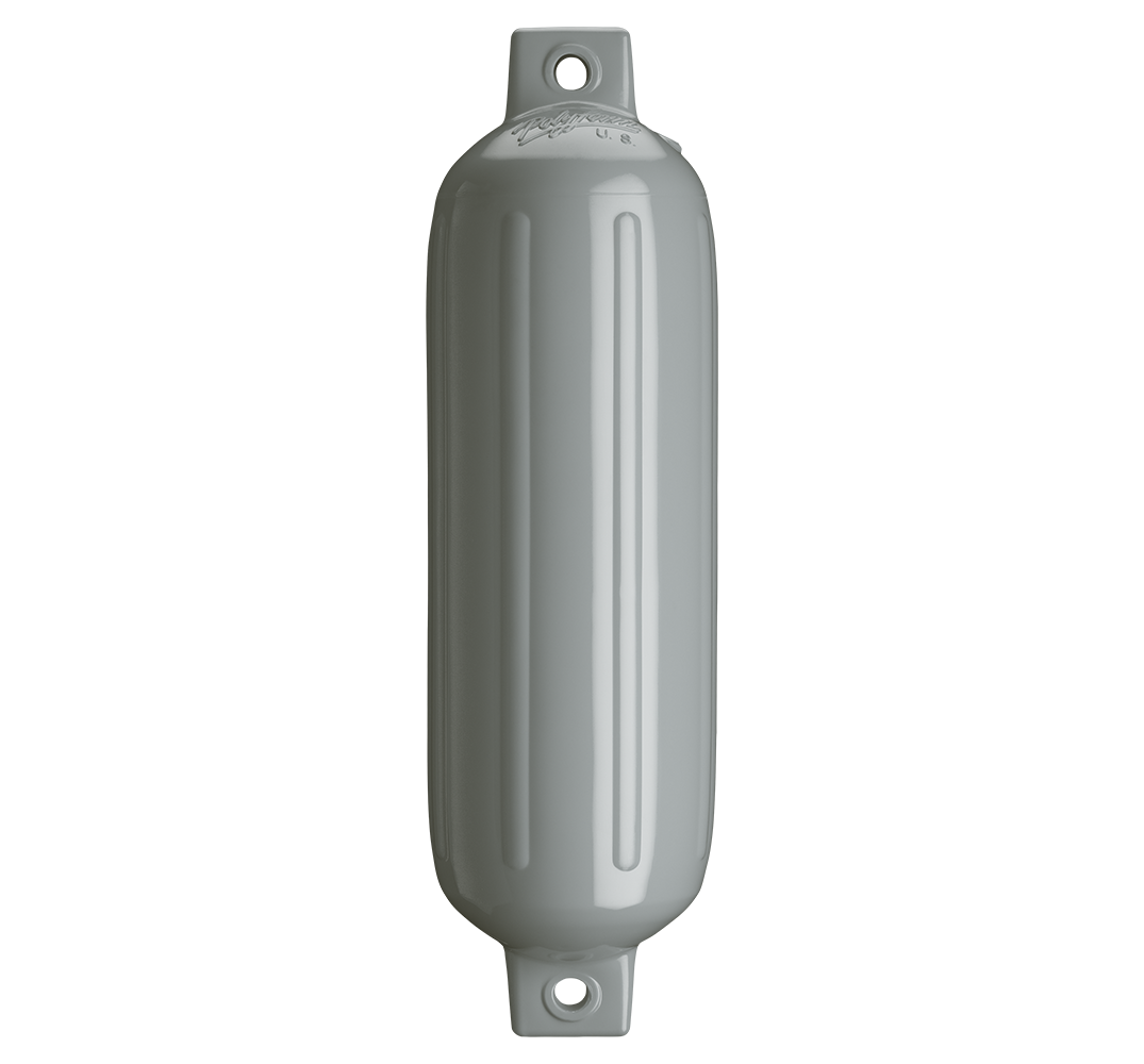 Polyform Boat Fender, G-Series, G-4 Gray, 6-1/2 in Diameter x 22 in Length For 20 ft To 25 ft Boat - 75-891-521