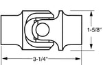 Borgeson Steering Shaft Universal Joint, 3/4 in - 36 Spline X 3/4 in DD, Steel - 013449