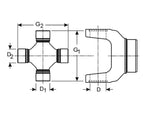 Dana - Spicer Universal Joint, Spicer Life Series, 1350 Design, 4 Smooth Round Bearings - 5-1350X