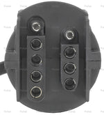 Pollak Trailer Wiring Connector Adapter, 7-Blade Vehicle End Socket to Dual 5-Way/4-Way Flat Connections, 3-1/4 in Harness - 7WB-178PFV