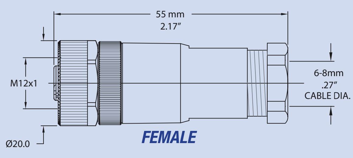 Maretron Marine Network Cable Connector, Micro/Mid Field Attachable 5-Pin Female Connector, Approvals: NMEA 2000 Approved/IEC 61162-3 - FA-CF-ST