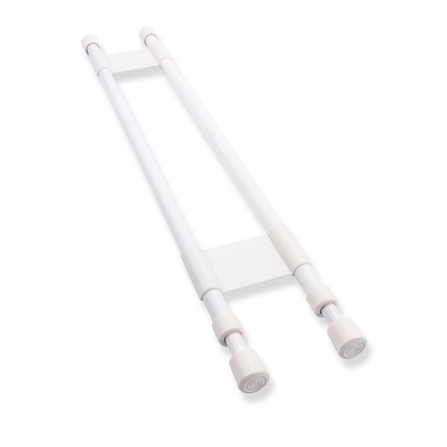 Camco Refrigerator Content Brace, Bar Extends From 19 in Length to 34 in Length, White Plastic - 44074