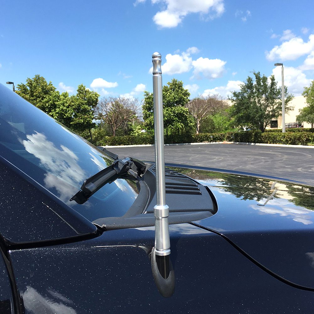 Recon Accessories Antenna Mast, 8 in Length, Chrome, Aluminum - 264ANTCH
