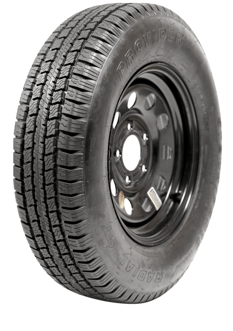 Taskmaster Tire/Wheel Assembly, 15 in Diameter x 5 in Width, 5 x 114.3 Millimeter/5 x 4.50 in Bolt Pattern, Black - A15R45BMM