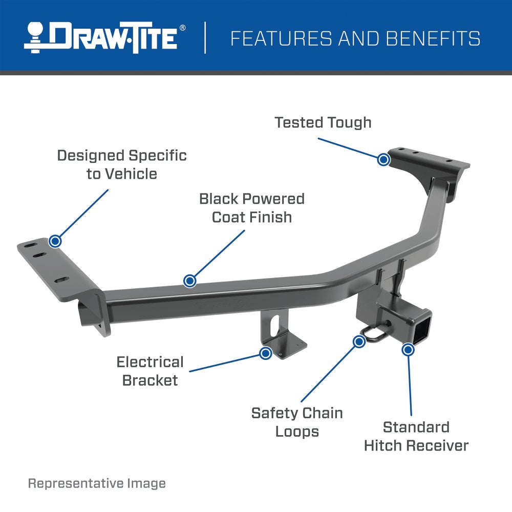 Draw-Tite Trailer Hitch Rear, 2 in Receiver, 4500 lb Weight Carrying Capacity/675 lb Tongue Weight - 75758