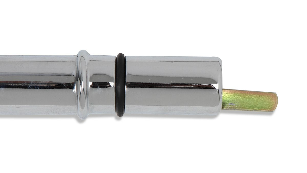 Mr. Gasket Auto Trans Dipstick, GM TH400, Chrome, With Mounting Tab/2 Piece Design - 9765-A