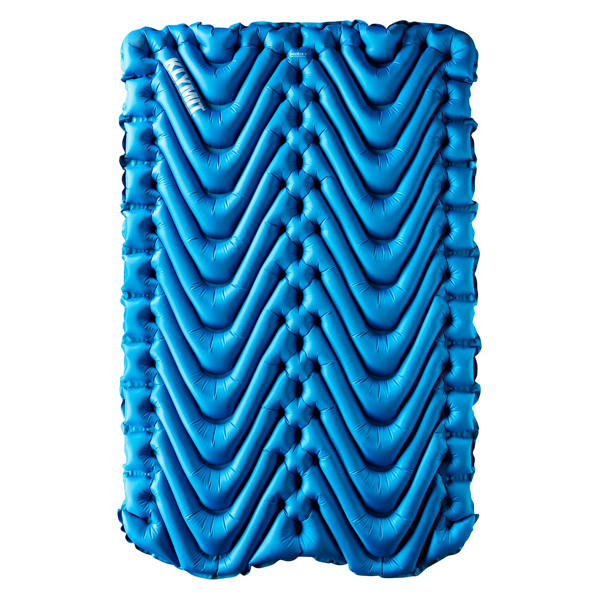 Klymit Sleeping Pad, 74 in Length x 47 in Width x 3 in Height Inflated Double, Blue, 75D Polyester Fabric - 06DVBL02E