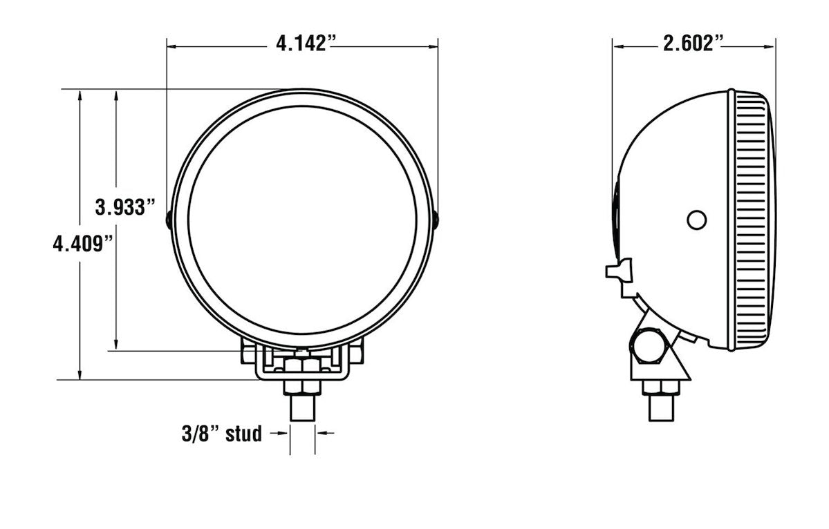 KC HiLiTES Driving/Fog Light, Rally 400, H3 Halogen Clear Bulb, 4 in Round, Set Of 2 - 0490