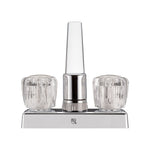Dura Faucet Faucet, 4 in, 8 in Spout, 2 Clear Acrylic Knob Handle - DF-PK640A-CP
