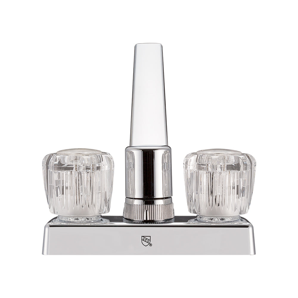 Dura Faucet Faucet, 4 in, 8 in Spout, 2 Clear Acrylic Knob Handle - DF-PK640A-CP