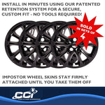 Coast2Coast Wheel Skin, 17 in, 5 Double Spokes, Gloss Black, Set Of 4 - IMP471BLK