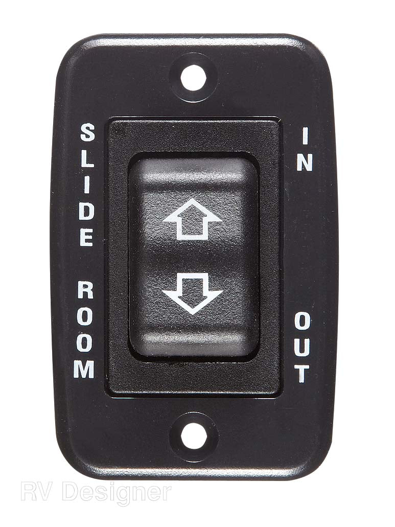 RV Designer Slide Out Switch, 5 Pin Terminal, 1.85 in Height x 2.3 in Width Cutout Size, 20 amp (Continuous) - S141