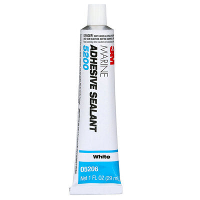 3M Adhesive Sealant, 3M 5200, 1 oz Tube, White - 05206