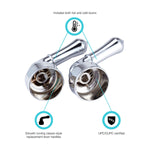 Dura Faucet Faucet Handle, Polished Chrome Plated, Set Of 2 - DF-RKC-CP