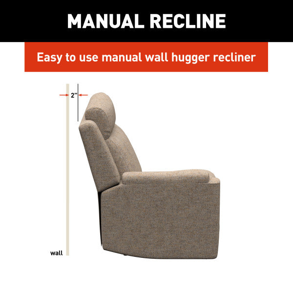 Lippert Chair, Heritage Theater Series, 27-1/2 in Width x 35 in Depth x 39 in Height Overall, 64 in Reclining Depth - 2024044111