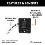 Lippert Awning Switch, Black - 285500