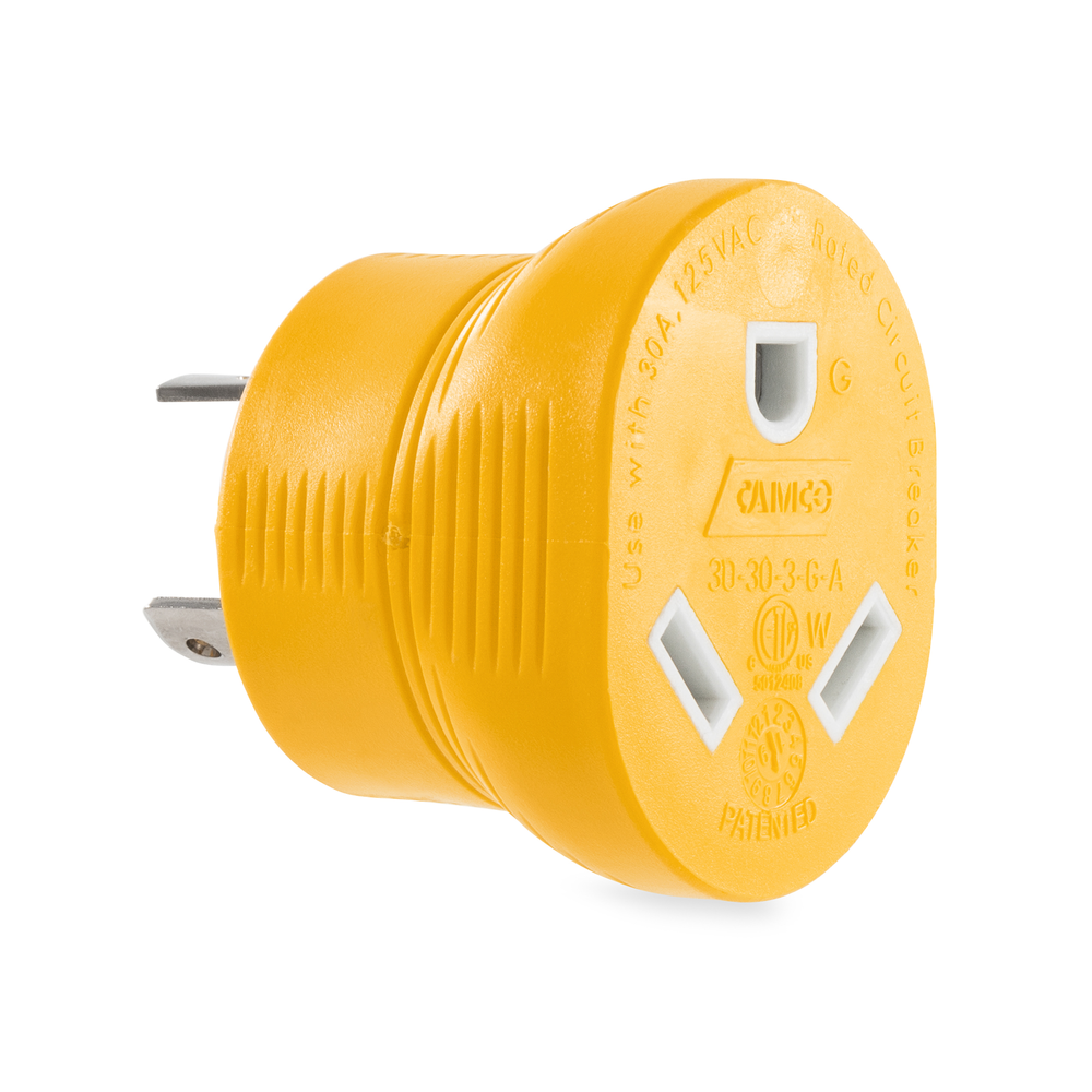 Camco Power Cord Adapter, 3 Prong Adapter - 55333