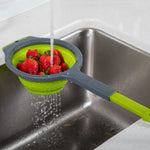 Progressive International Kitchen Strainer, Collapses To 1 in Thickness, 1.5 qt Capacity, With 10 in Expand Handle - PS-3508