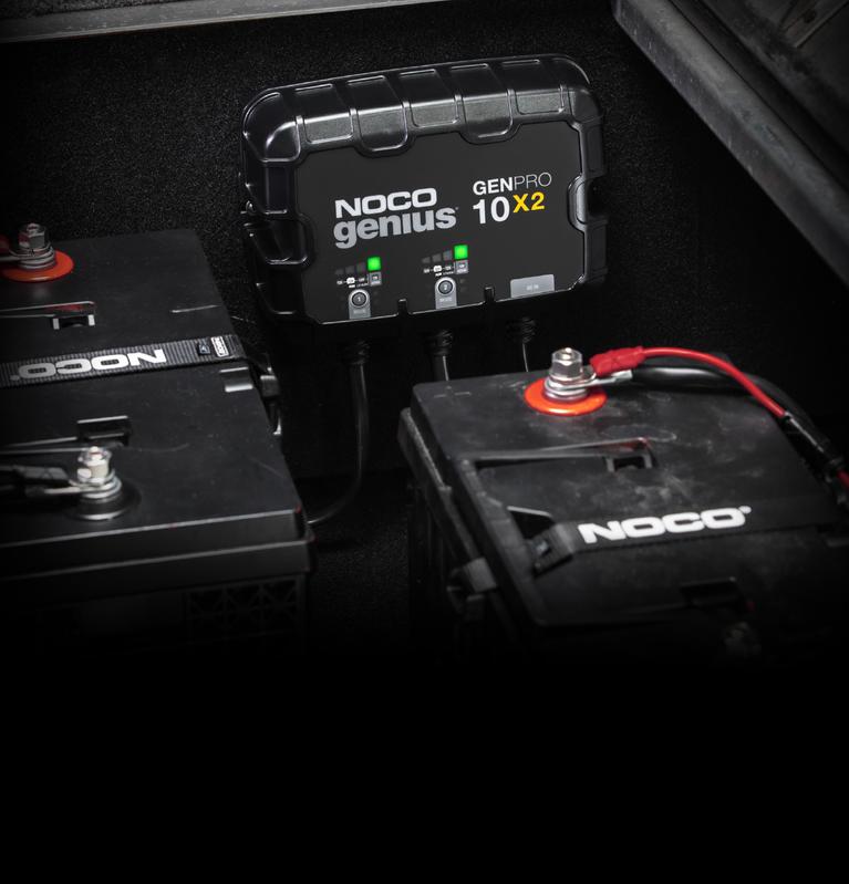 NOCO Battery Charger, For 12 V Batteries, 2 Bank Onboard Charger/10 amp Per Bank, 120 To 240 V AC/50 To 60 Hz - GENPRO10X2