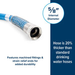 Camco Fresh Water Hose, 5/8 in Internal Diameter, 4 ft Length, 100 PSI Working Pressure - 22813