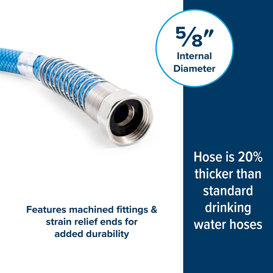 Camco Fresh Water Hose, 5/8 in Internal Diameter, 4 ft Length, 100 PSI Working Pressure - 22813